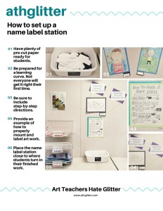 How to Ser Up a Name Label Station athglitter.com